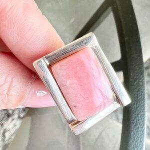 950 Sterling Silver Ring with Rose Quartz